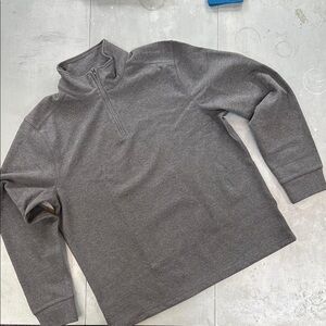 NWT J. Crew Men's L Seaboard Soft-Knit Gray Half-Zip Sweater - heather flannel